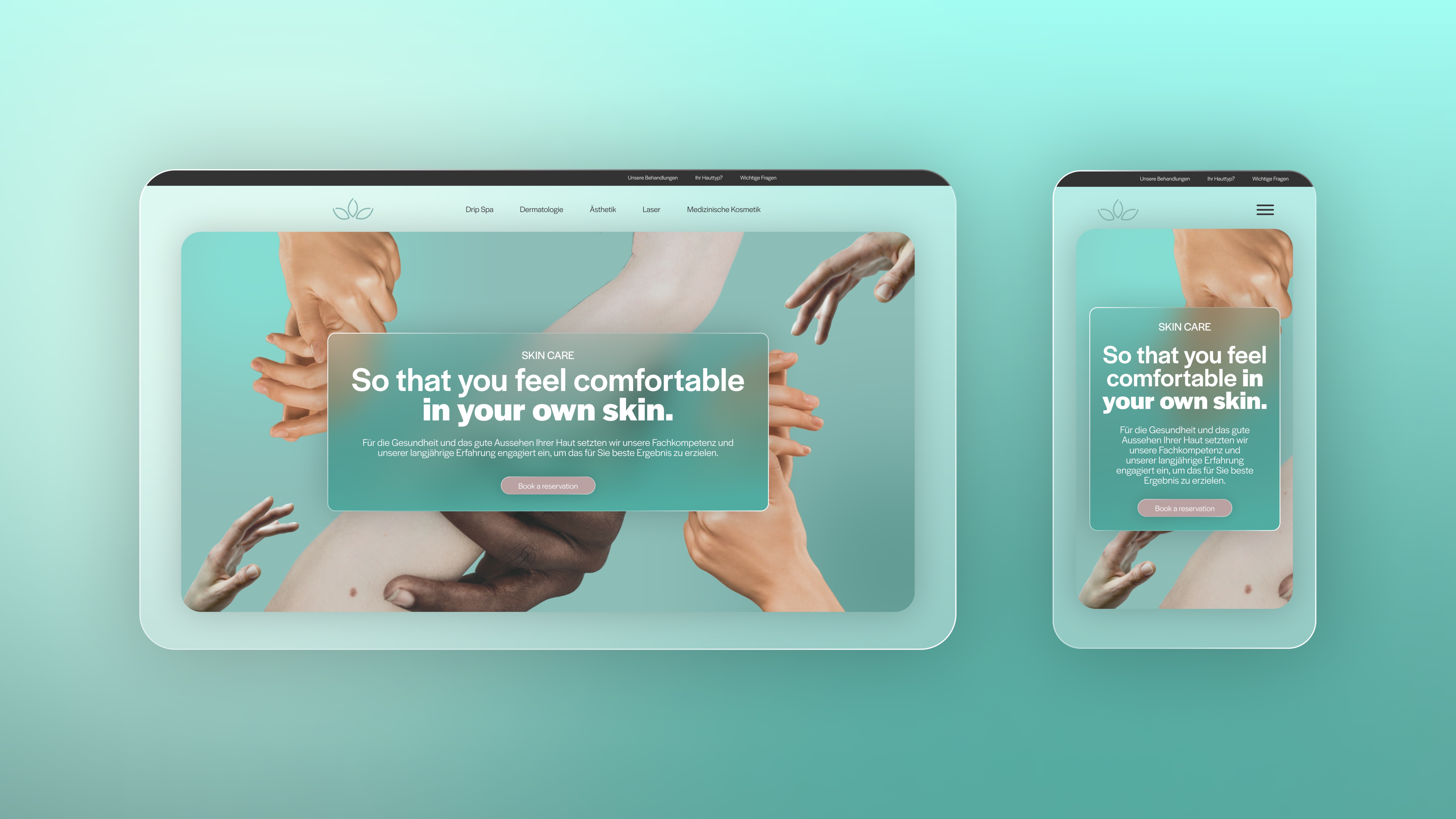 Dermatologie Website Design Projekt